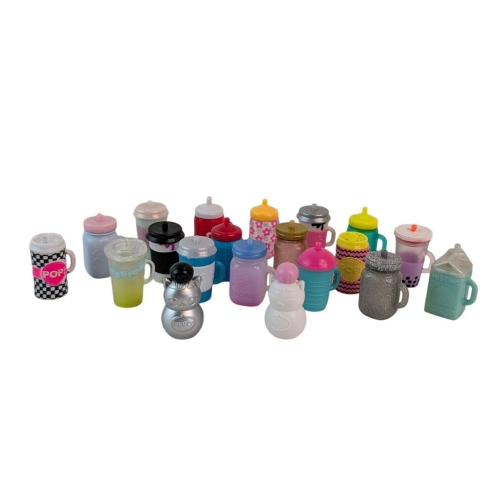 LOL Surprise Doll Cup Lot of 20 Mason Jar Milk‎ Tumbler Bottle Pop Cat Toy